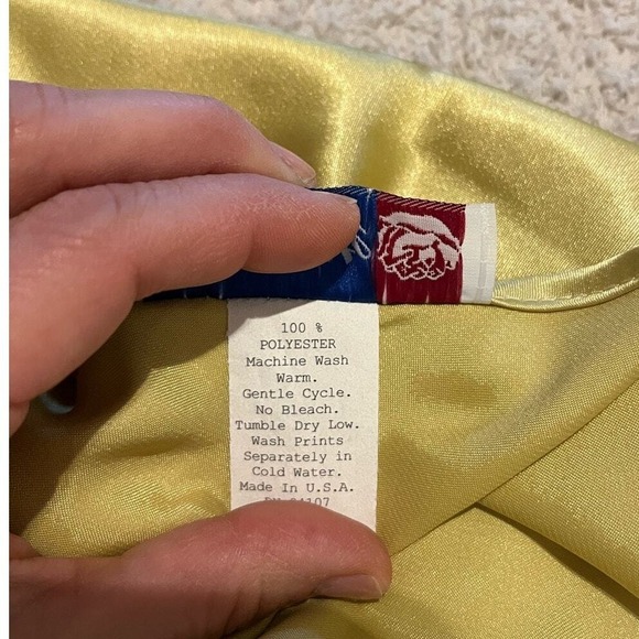 Nicolette New York Vintage Yellow Satin Chemise Nightgown Bow Accent USA Mens M - Picture 6 of 6